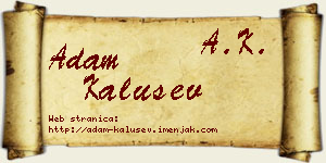 Adam Kalušev vizit kartica